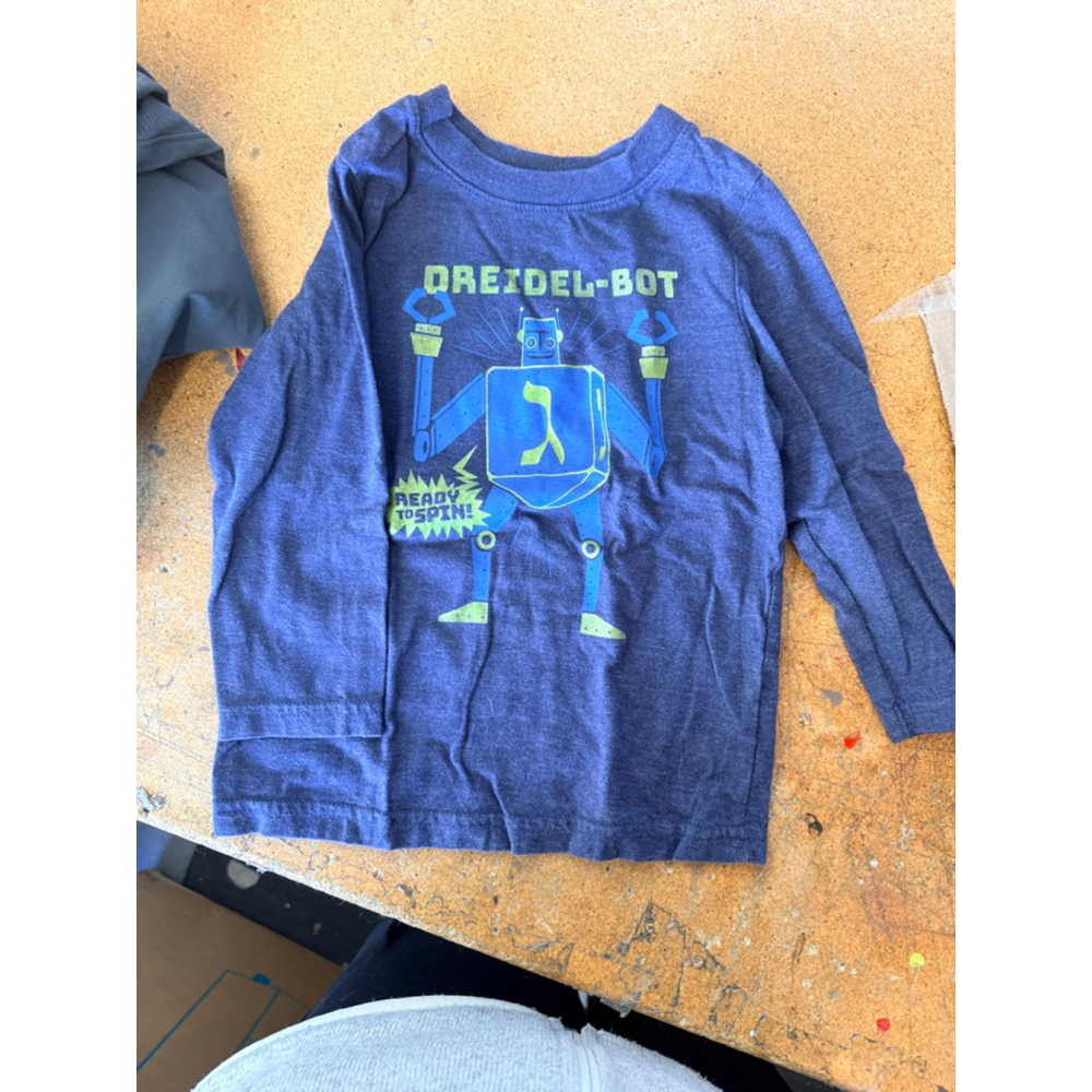 Boys Cat & Jack Long Sleeve Dreidel-Bot Tee 2T Blue Green